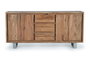 Giner y Colomer Aparador 4 Puertas Madera de Acacia Natural 82 x 172 x 45 cm